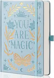 MGGAO College Rule Notebook for Women Men, 318 Numbered Pages Journal, A5 Butterfly Floral Journals for Writing, Aesthetic Notebooks, Work School Note Taking, 5.4" x 8.4"