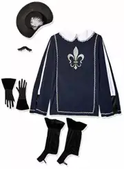 Smiffys Musketeer Male Costume, with Top, Hat
