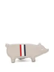 [Thom Browne] Silver Plated Enamel Pig Tie Bar