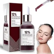 12% AHA BHA PHA LHA Peeling Solution Serum, 30 ml Exfoliate & Smooth Skin, Reduces Blackheads and Excess Sebum, Minimises Pores, Brightens Complexion, Suitable for All Skin Types(1 PCs)