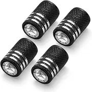 Tire Valve Stem Caps, Compatible with Mercedes Benz Series Stem Cap Universal Car Air Cover Car Accessories for Cars, SUV, Automotive Valve Stem Caps 4 Pack Black