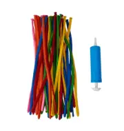 50 Pack Twist Balloons with Pump Animal Magic Birthday Party Long Balloons Twist