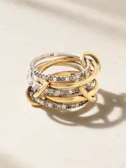 [Spinelli Kilcollin] Spinelli Kilcollin - Leo Set Of Five 18-karat Yellow And White Gold Diamond Rings - 7 1/2 7 1/2 Gold