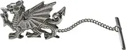 [Kiola Designs] Silver Toned Textured Welsh Dragon Tie Tack
