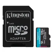 Kingston Canvas Go Plus microSDXC Memory Card - 128GB UHS-I - Class 10 - U3 - V30 - A2 - Read up to 200MB/s - - for Android Mobile Devices / Action Cams / Drones /Gaming [SDCG4/128GB]