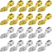EMSea 200PCS Glue on Earring Bails Oval Spoon Jewellery Findings for DIY Necklace Bracelet Earring Jewelry Making Scrabble Glass Cabochon Tiles Pendants White K Gold 15x5mm