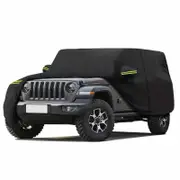 1pc Car Cover For Wrangler 2/ 4 Door, Car Cover Waterproof All Weather Protection, Full Exterior Covers With Windproof Straps