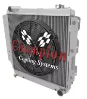 RC 2 Row 1" Radiator,16" Fan-1987-2004 Jeep Wrangler YJ Chevy V8 Conversion (for: Jeep)