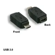 Kentek USB 2.0 Micro B Male to Mini B Female Adapter for PC Camera Phone Tablet