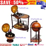 Wooden Globe Bar Wine Stand Cabinet Antique Retro Style Drink Bottle Organiser