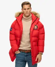 Everest Longline Baffled Parka | Heritage Red
