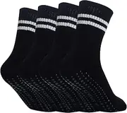 [YKYUASD] 4 Pairs Pilates Socks for Women Non Slip Yoga Socks with Grippers for Barre Ballet Dance Hospital Workout