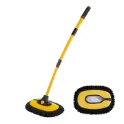 Long Handle Car Wash Brush with Special Mop for Roof and Window Cleaning