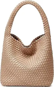 [Sumrains] Woven Bags for Women Tote Purse: Vegan Leather Shoulder Handbags - Medium Beach Tote Bags - Handwoven Satchel Underarm Purse
