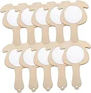 ELAYARD 10pcs DIY Wooden Small Mirrors for Unfinished Hand Mirrors for Creative Play and Crafting Develops Fine Motor Skills and Imagination for Home Decor