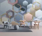 3D Abstract Geometric Wallpaper Wall Mural Removable Self-adhesive 174