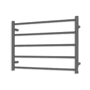 Radiant Gun Metal Grey 750 x 550mm Round Heated Towel Rail (Left Wiring) GMG-RTR03LEFT