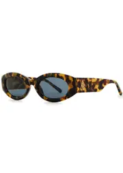 The Attico X Linda Farrow Berta Oval-frame Sunglasses - Brown ONE SIZE