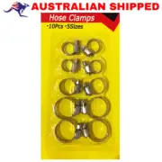 10Pcs Hose Clip Pipe Clamps Set 5 Sizes Adjustable Spring Clamps Kit 8-27mm