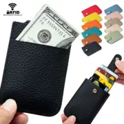 Slim RFID Card Holder Minimalist Leather Front Pocket Small Wallet for Women Men
