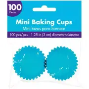 Mini Caribbean Blue Cupcake Baking Cups 100pk Muffin Cases Patty Pans Liners