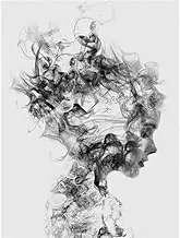 Paint by Numbers Painting by Numbers Paint by Number Pictures by Number Black and White Woman Kits Abstract Figure Drawing On Canvas Handpainted Art 40x50cm