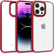 SPIGEN Caseology Skyfall Case Designed for Apple iPhone 14 Pro Max (2022)(6.7-inch) Bumper Clear Cover - Apple Red