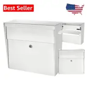 Weather-Resistant Locking Wall Mailbox with Quick Install Bracket - Alpine White