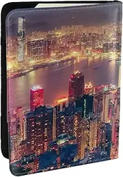 [JEJEA] Hong Kong Print Travel Organizer Credit Cards Case Passport BookPassport Holder Cover Wallet forTraveling,, Black, One Size