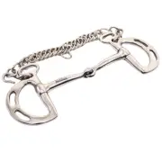 BE Bar H Equine Stainless Steel Broken Mouth D-Ring Kimberwick Snaffle Bit W/
