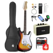 Donner DST-100 Electric Guitar With Amplifier & Accessories HSS Pickups Sunburst
