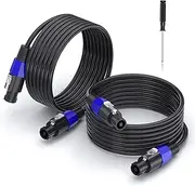 EPYOADO 2 pack 33 feet (10M) Professional Speakon to Speakon Cables, 12 AWG Patch Cords DJ/PA Audio Amplifier Speaker Cable Wire