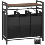 LAATOOREE Tall Laundry Hamper with Top Shelf, Laundry Basket with 3 Removable...