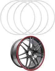 Wheel Protector Rings, 17-22 Inch Wheel Protector, Aluminum Alloy Rim Protector, Anti-Scratch and Anti-Friction, 4 Piece Metal Bumper Decorative Ring, Suitable for All Kinds of Cars (White,21in)