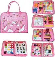 Hohhoo Busy Board,Montessori Toys,Baby Activity Table Toys, Sensory Learning & Education Toys for Preschool & Autism Kids,Quiet Book for Birthday Present,Travel Toys for Toddler,Busy Bag,Gifts