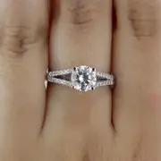 D/SI1 Round Cut Diamond Engagement Ring 3.24 CT 14K White Gold Dazzling