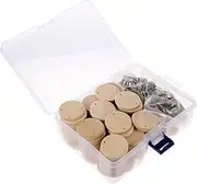 LALAFINA DIY Craft Kit 100pcs Wooden Slices with Key Holder Round Wood Circles Keychain Kit