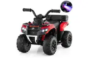 Costway 6V Ride On ATV Multifunction Electric Toy Car w/Music USB Port & Anti-slip Tires Bench Vehicle Gift Red