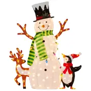 Christmas Snowman Display With Lights And Animals - 121cm