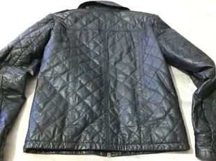 跩狗嚴選 極度乾燥 Superdry Quilted Brad leather jacket 限量高價款 格紋 皮衣 真皮 外套 夾克 黑色