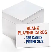 LotFancy Blank Playing Cards, 180PCS White Index Flash Cards to Write on, Printable Study Learning Cards, DIY Gift Card, Game Card, Matte Finish, Poker Size, 2.5" x 3.5"