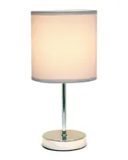 Creekwood Home Nauru 11.81" Traditional Petite Metal Stick Bedside Table Desk Lamp