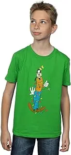 [Absolute Cult] Disney Boys Goofy Christmas Lights T-Shirt Irish Green 5-6 Years