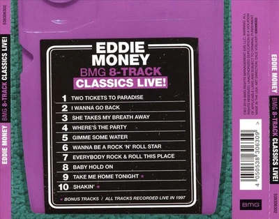 EDDIE MONEY BMG 8-TRACK CLASSICS LIVE! NEW CD