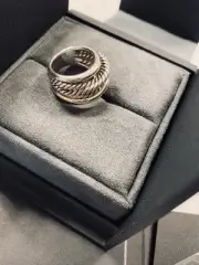 David Yurman Sterling Silver 14K Yellow Gold Crossover Ring Size 5 (Retail $775)