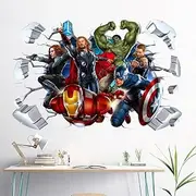 【3 Sizes】3D Wall Decal Wall Stickers Save The World Removable PVC Cartoon Room Decor for Boy Baby Nursery Kids Bedroom Living Room Playroom Wall Decoration Wall Art - S Size, 24"W x 16"H