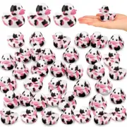 48 Pcs Cow Ducks Mini Cow Rubber Duck Bulk Cowboy Baby Bath Toy Baby Shower B...