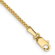 14K Yellow Gold 9 Inch 1.4mm Box With Lobster Clasp Anklet