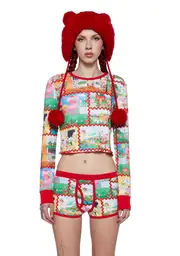 [Dolls Kill X Strawberry Shortcake] Sweet Kinship Thermal Top