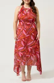 Estelle Aster Halter Dress in Print at Nordstrom, Size 24W